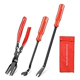 GOOACC 3 Pcs Clip Pliers Set & Fastener Remover - Auto Upholstery Combo Repair Kit with Storage Bag for Car Door Panel Dashboard
