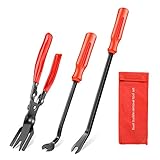 GOOACC 3 Pcs Clip Pliers Set & Fastener Remover - Auto Upholstery Combo Repair Kit with Storage Bag for Car Door Panel Dashboard