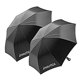 Nautica 2-Pack Umbrella for Travel - Auto Open Compact, Lightweight & Folding - Best Windproof Umbrellas for Rain, Sun & Wind Protection, Small, Automatic & Collapsible in Black