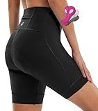 Ewedoos Padded Bike Shorts Women 4D Padding Cycling Shorts with Pockets for Long Distance Riders Biking Bicycle Shorts Women Black