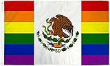 Mexico Rainbow Flag 3x5 LGBTQIA Gay Pride Mexican Rainbow Waterproof Flag LGBT