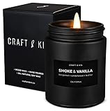 Scented Candles for Men | Wood & Vanilla Scented Candle | Candle for Men | Soy Candles for Home Scented | Holiday Candle, Wood Wicked Candles | Vanilla Candle in Black Jar