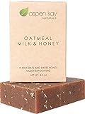Aspen Kay Naturals Handmade Oatmeal Soap Bar for Face & Body – Made with Organic Raw Honey, Goats Milk, Organic Shea Butter - Exfoliating Soap – For All Skin Types - Made in the USA 4.5 oz