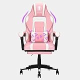 HEALGEN Massage Gaming Chair with Footrest, Racing Computer Desk Office Chair High-Back Swivel Recliner Chair with Linked Aremrest and Flexiable Lumbar Support