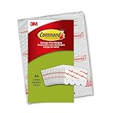Command Poster Strips, Damage Free Hanging Poster Hangers, No Tools Wall Hanging Strips for Posters, 64 White Command Adhesive Strips