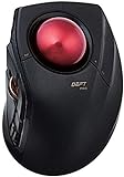 ELECOM DEFT PRO Trackball Mouse, Wired, Wireless, Bluetooth, Finger Control, Ergonomic Design, 8-Button Function, Optical Gaming Sensor, Smooth Red Ball, Windows11, MacOS(M-DPT1MRBK)