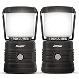 ENERGIZER LED Lantern X1500 (2-Pack), IPX4 Water Resistant Tent Lights, Super Bright Battery Powered Lanterns for Camping, Outdoors, Emergency