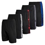 Men's Mesh Active Wear Athletic Basketball Essentials Performance Gym Soccer Running Summer Fitness Quick Dry Wicking Workout Clothes Sport Shorts - Set 8-5 Pack, L