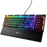 SteelSeries Apex 7 Mechanical Gaming Keyboard – OLED Smart Display – USB Passthrough and Media Controls – Linear , Quiet – RGB Backlit (Red Switch)