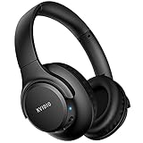 KVIDIO [Updated] Bluetooth Headphones Over Ear, 65 Hours Playtime Wireless Headphones with Microphone,Foldable Lightweight Headset with Deep Bass,HiFi Stereo Sound for Travel Work Cellphone