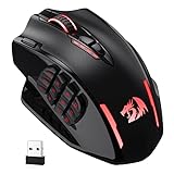 Redragon M913 Impact Elite Wireless Gaming Mouse, 16000 DPI Wired/Wireless RGB Gamer Mouse with 16 Programmable Buttons, 45 Hr Battery and Pro Optical Sensor, 12 Side Buttons MMO Mouse