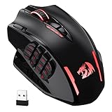 Redragon M913 Impact Elite Wireless Gaming Mouse, 16000 DPI Wired/Wireless RGB Gamer Mouse with 16 Programmable Buttons, 45 Hr Battery and Pro Optical Sensor, 12 Side Buttons MMO Mouse