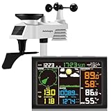 Sainlogic Wireless Weather Station with Outdoor Sensor, 8-in-1 Weather Station with Weather Forecast, Temperature, Air Pressure, Humidity, Wind Gauge, Rain Gauge, Moon Phase, Alarm Clock (No WiFi)