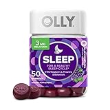 OLLY Sleep Gummy, Occasional Sleep Support, 3 mg Melatonin, L-Theanine, Chamomile, Lemon Balm, Sleep Aid, Blackberry, 50 Count