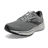 Brooks Ghost 14 Sneakers for Men Offers Soft Fabric Lining, Plush Tongue and Collar, and L Lace-Up Closure Shoes Grey/Alloy/Oyster 10.5 D - Medium