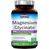 Innate Vitality Magnesium Glycinate 500mg, High Absorption Magnesium Supplement, Non-GMO & No Gluten, Supports Nerve, Muscle, Bone & Heart Health, 120 Vegetarian Capsules Chelated Magnesium (Magnesio)
