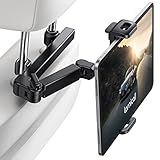 Lamicall Car Headrest Tablet Holder - [ Extension Arm] 2023 Adjustable Tablet Car Mount for Back Seat, Road Trip Essentials for Kids, for 4.7-11' Tablet Like iPad Pro, Air, Mini, Galaxy, Fire, Black