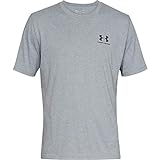 Under Armour Men's Sportstyle Left Chest Short-Sleeve T-Shirt , Steel Light Heather (036)/Black , Medium