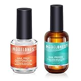 modelones 15ml Gel Nail Polish Nail Dehydrator and Primer, 2Pcs Acid Free Natural Nail Prep Dehydrate & Bond Primer Nail Bond, Air Dry Superior Bonding Primer for Acrylic Powder Nail Supplies Set