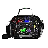 Cool Game Controller Lunch Bag for Women Men Video Joysticks Gamepad Insulated Cooler Tote Bag with Adjustable Shoulder Strap Large Capacity Reusable Leakproof Picnic Lunch Box Outdoor for Adult Offic