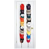 Perfect Curve CapRack18 Over-The-Door Hat Rack and Organizer | Baseball Cap Rack | Over The Door Hat Rack | Hat Rack for Door | Hat Rack For Closet | Two Straps | Holds 18 Caps |Black