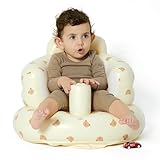 mink Baby Inflatable Seat for Babies 3-36 Months, Built in Air Pump Infant Back Support Sofa Toddler Chair for Sitting Up, Baby Floor Seater Gifts (Bear Head)