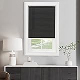 Cordless Light Filtering Mini Blind - 30 Inch Length, 64 Inch Height, 1' Slat Size - Black - Cordless GII Morningstar Horizontal Windows Blinds for Interior by Achim Home Decor