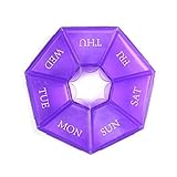 7-Sided Portable Pill Box Medicine Planner Small case (Seven Day Weekly Travel Container) Medication, Vitamin Holder Boxes Organizer Pillbox Dispenser Organizer, sorter and Reminder containers