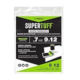 Trimaco 03307 SuperTuff Plastic Drop Cloth, 9-feet x 12-feet, 108 Sq Ft