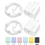 iPhone 15 Charger Fast Charging Type C Charger USB C Charger Block iPad Pro Charger with 2 Pack 6FT Cable for iPhone 15/15 Plus/15 Pro/15 Pro Max/iPad Pro/Mini/Air/Air4/AirPods/Samsung