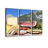 BELISIIS South Tyrolean Specialties Austrian Cultures and Pictures Wall Artwork Exclusive Photography Vintage Abstract Paintings Print on Canvas Home Decor Wall Art 3 Panels Framed Ready to Hang