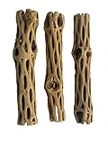 Awesome Aquatic Natural Cholla/Choya Wood 3 Pieces 6” for Shrimp Habitat and Food Treat Hermit Crabs Plecos Aquarium Decoration Lowers pH Hideouts and Chew Toys Reptiles Thorn Free Dried Organic