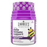 Zarbee's Elderberry Gummies for Kids with Vitamin C; Zinc & Elderberry; Daily Childrens Immune Support Vitamins Gummy for Children Ages 2 and Up; Natural Berry Flavor; 42 Count