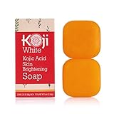 Pure Kojic Acid Skin Brightening Soap for Dark Spot & Glowing Skin, Moisturizing for Face & Body, Acne Scars, Melasma, Uneven Skin Tone with Tea Tree, Coconut Oil, SLS & Paraben Free, Vegan Soap 2.82 oz (2 Bars)