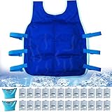 YIGJA Ice Cooling Vest with Cooling Packs for Men Women Cool Shirt for Summer Hot Weather Outdoor Sports Working,Ice Reflective Vest with 24pcs Removable and Interchangeable Ice Packs