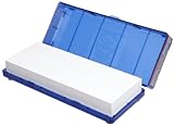Norton-Saint Gobain Abrasives 89507 Japanese-Type 4000 Grit Waterstone for Fast Sharpening and Ultra Fine Finishes, Silicon Carbide/Aluminum Oxide Abrasives, 8'L x 3'W x 1'H, Blue Plastic Hinged Box