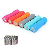 EverBrite 9-LED Flashlight 6-Pack Compact Handheld Torch Assorted Colors with Lanyard 3AAA Battery Included (Hurricane Supplies, Camping)