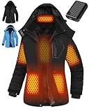 Women Heated Jacket Battery Pack Included Waterproof Ski Snow Snowboard Puffer Coat Hooded Usb Electric Warm Lady Rechargeable Apparel Winter Work Motorcycle Female Clothes Vest 7.4v 12v Graphene