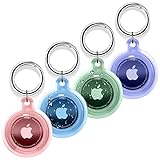 4 Pack Airtag Holder, Airtag case Waterproof Apple Air Tag Case with Keychain, Shockproof & Dustproof Airtag Holders for Pet Tracking, Bags, Kids, Keys, Luggage（4 Colors）