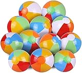 Beach Balls Kids Pool Party Toys 12' Inflatable Blow Up Balls Bulk 12 Pack Summer Water Fun Lake Games Toddler Outdoor Activity Gifts Hawaiian Tropical Luau Theme Birthday Decorations Favors Supplies