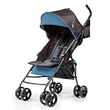 Summer Infant 3Dmini Convenience Stroller, Blue/Black – Lightweight Infant Stroller with Compact Fold, Multi-Position Recline, Canopy Pop Out Sun Visor and More Umbrella for Travel