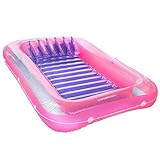 SWIMLINE ORIGINAL Suntan Tub Classic Edition Inflatable Floating Lounger Pink & Purple, Tanning Pool Hybrid Lounge, Oversized Pillow, Fill With Water, Reflective Design For Tanning and Outdoors 70 ' x 46 ' x 8'