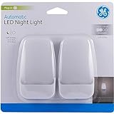 GE LED Night Light, Plug-in, Dusk to Dawn Sensor, Warm White, UL-Certified, Energy Efficient, Ideal Nightlight for Bedroom, Bathroom, Nursery, Hallway, Kitchen, 30966, 2 Pack