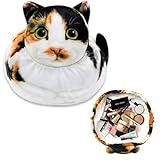 Openhahaha Drawstring Makeup Bag, Cat Makeup Bag, Travel Makeup Organizer, Cosmetic Pouch Bag, Cat Gift for Women, Lay Flat Makeup Bag Gifts for Cat Lovers