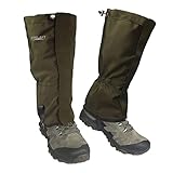 Frelaxy Leg Gaiters Ultra HIGH-Performance Hunting Gaiters, 100% Waterproof Hiking Gaiters with Upgraded Rubber Foot Strap, Adjustable Snow Boot Gaiters (Olive Green, M)