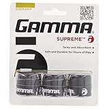 GAMMA Sports Supreme Overgrip for Tennis, Pickleball, Squash, Badminton, and Racquetball Racquets, 3 Count (Pack of 1), Black