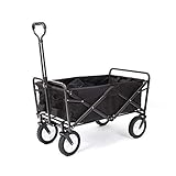 MacSports Collapsible Folding Outdoor Utility Wagon, Black