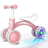 Colorful Lighting Baby Balance Bike Toys for 1 Year Old Girl Gifts, 10-36 Month Toddler Balance Bike, No Pedal 4 Silence Wheels & Soft Seat Pre-School First Riding on Toys, 1st Birthday Gifts.