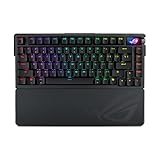 ROG Azoth Extreme 75 Custom Gaming Keyboard, Aluminum Chassis, Carbon Fiber Positioning Plate, Adjustable Gasket Mount, Three-Layer Dampening, Color OLED Touchscreen, ROG NX Snow Switches, PBT Keycaps