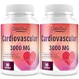 Cardiovascular Supplement 3000MG Multi-Vitamins, Probiotics, Omega-3 & CoQ10 Synergistic Blend for Adults (2 Bottle)